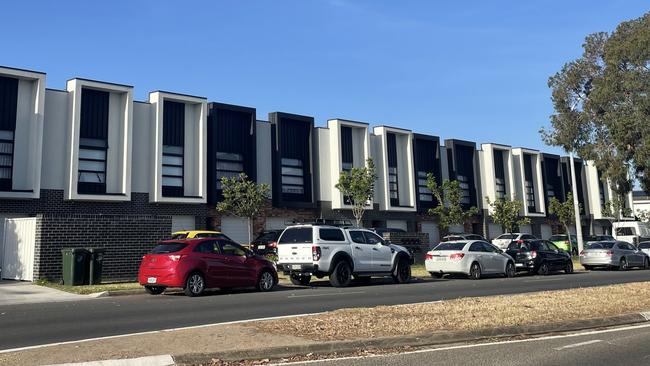 A new development in Adelaide's west with single car garages, forcing residents to park on the street. Picture: Supplied