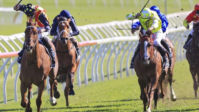 Jack Van Duuren (left) was diagnosed with lung cancer just days before Nature Strip won the 2021 TAB Everest. Picture: Getty Images