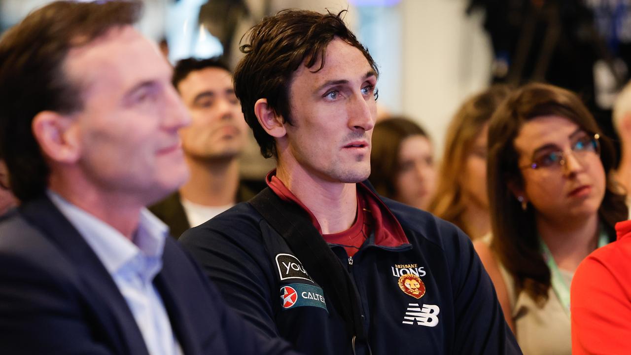 MELBOURNE, AUSTRALIA - SEPTEMBER 26: Oscar McInerney of the Lions is seen during the 2024 Grand Final Entertainment Media Opportunity at Melbourne Cricket Ground on September 26, 2024 in Melbourne, Australia. (Photo by Dylan Burns/AFL Photos via Getty Images)