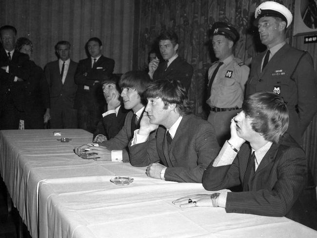 29/6/1964 Beatles press conference in Brisbane in 1964. Picture: News Corp