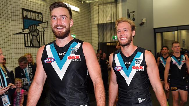 Jack Hombsch is a big out for Port Adelaide ahead of the Showdown. Photo: Daniel Kalisz/Getty Images