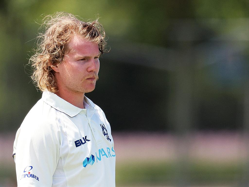 ADELAIDE, AUSTRALIA – NOVEMBER 08: Willam Pucovski of Victoria looks on during day one of the Sheffield Shield match between Victoria and Western Australia at Karen Rolton Oval on November 08, 2020 in Adelaide, Australia. (Photo by Daniel Kalisz/Getty Images)