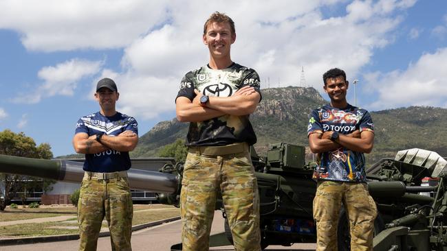 Australian Army soldiers from 4th Regiment wear their North Queensland Cowboys jersey's in support of the home game final, on 13 September 2024, at Lavarack Barracks. Photo: CPL Guy Sadler