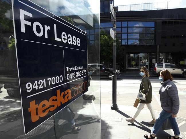 MELBOURNE, AUSTRALIA - NCA NewsWire Photos October 26, 2020:   A shop for lease is seen in South Yarra, Melbourne, Victoria. Picture: NCA NewsWire / Daniel Pockett