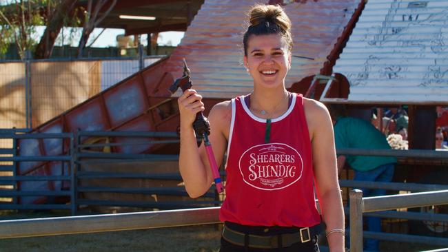 Emma Hammonds, from Charleville, Queensland, at the Quick Shears Shindig in Thargomindah, South West Queensland.