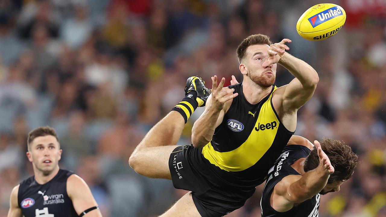 Noah Balta in action for the Tigers. Picture: Michael Klein