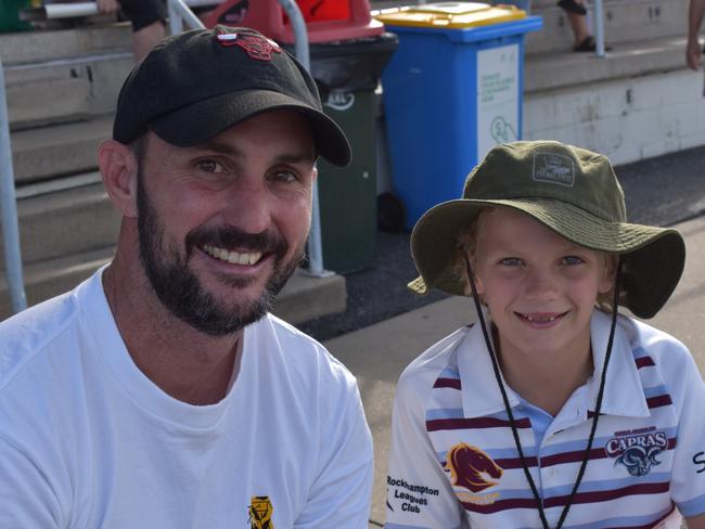 Dan Petersen and Will Petersen at the CQ Capras home games at Rockhamptonâ€™s Browne Park on March 26, 2022.