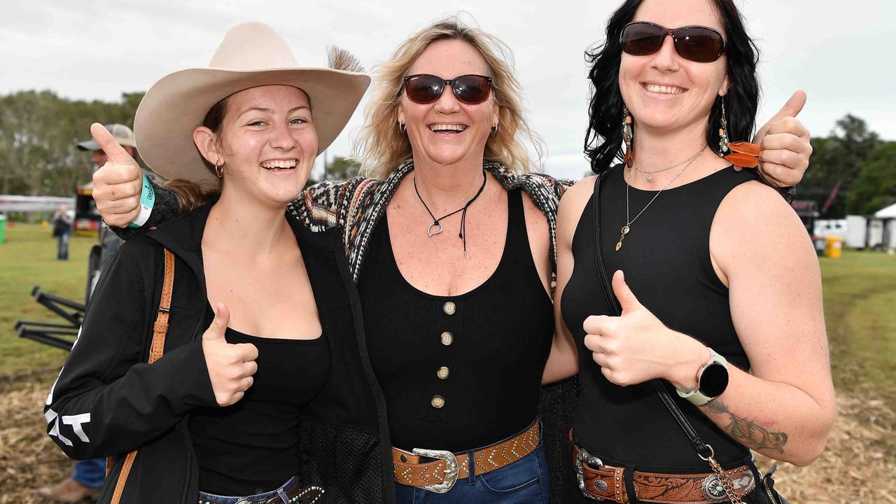 Abbi, Debbie and Chenae Briggs at Lighthouse Country Music Festival, Burnett Heads. Picture: Patrick Woods.