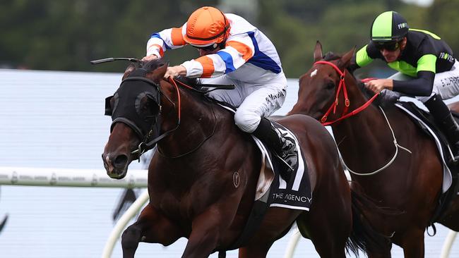 Damian Lane rides Veight to land the Group 1 George Ryder Stakes on Saturday Picture: Jeremy Ng/Getty Images