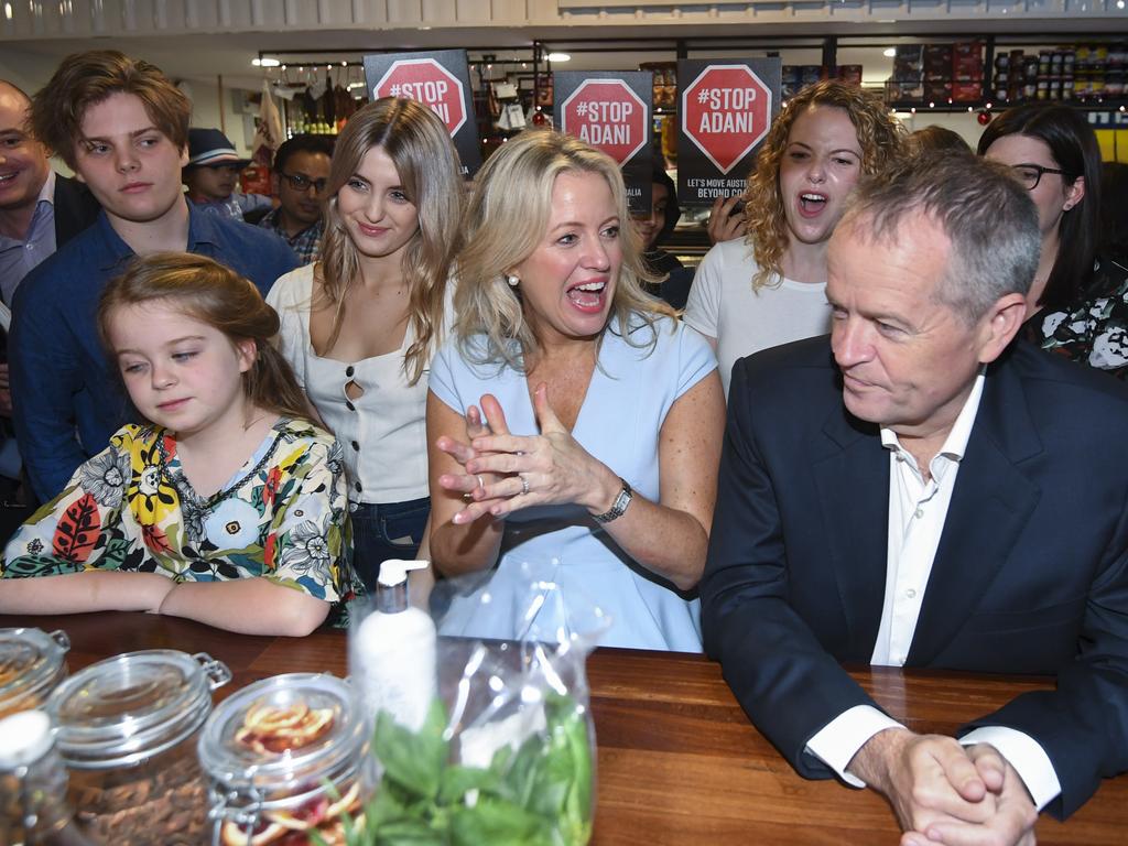 The couple, pictured with daughter Clementine, 9, and Ms Shorten’s children from her first marriage, Rupert and Georgette. Picture: AAP Image/Lukas Coch 