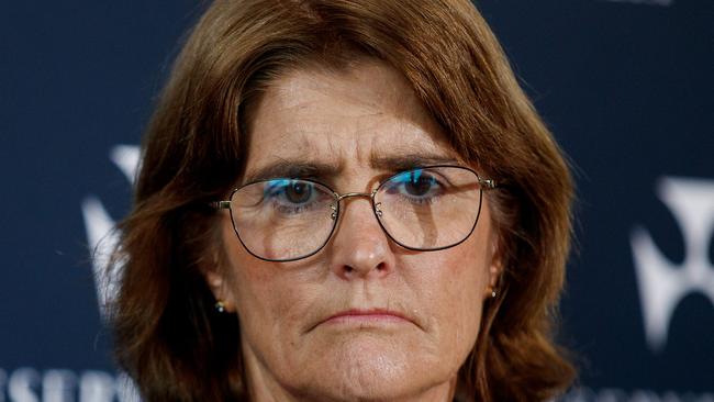 SYDNEY, AUSTRALIA - NewsWire Photos JUNE 18, 2024: Reserve Bank Governor Michele Bullock during a press conference following Tuesdays decision to keep interest rates on hold. Picture: NewsWire / Nikki Short