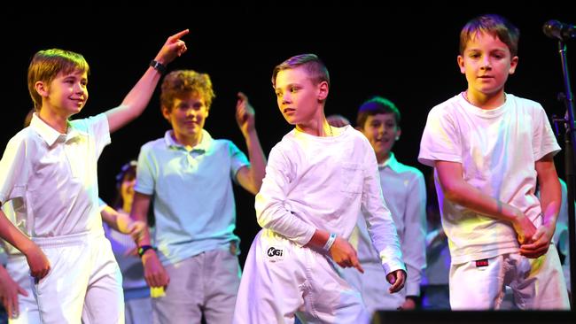 Anglesea Primary School students performing at the Geelong Schools Music and Movement Festival. Picture: Alison Wynd