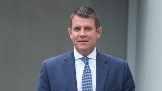 NSW Premier Mike Baird leaves home on the first day after announcing he was resigning. Picture: John Grainger.