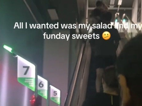 TikTok star chichiireanus posted a video of Tuesday’s blackout hitting the Pitt St Woolworths in Sydney. picture TikTok