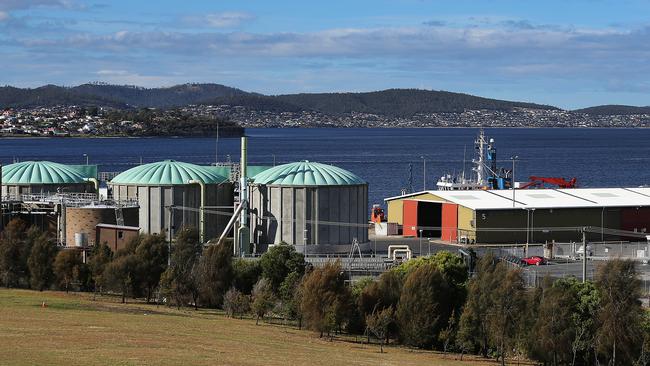 Macquarie Point wastewater treatment plant on Macquarie Wharf.