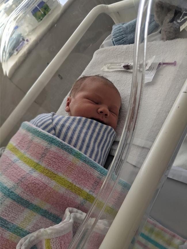 Albie Cusick born at Hobart Private Hospital in March 2021. Deliver for Tassie Mums campaign. Picture: Alissha Cusick