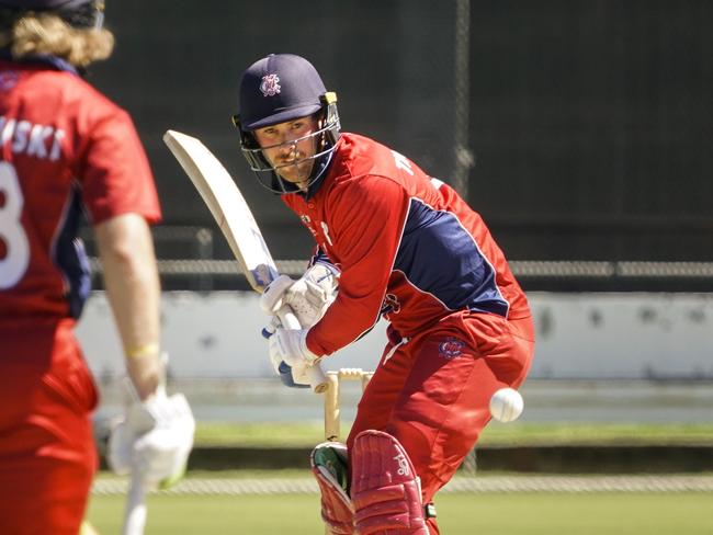 Premier Cricket: Melbourne v Northcote. Melbourne   batsman Blake Thomson. Picture: Valeriu Campan