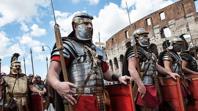 Celebrating the Natale di Roma, the birth of Rome, at the Colisseum. Picture: Getty Images