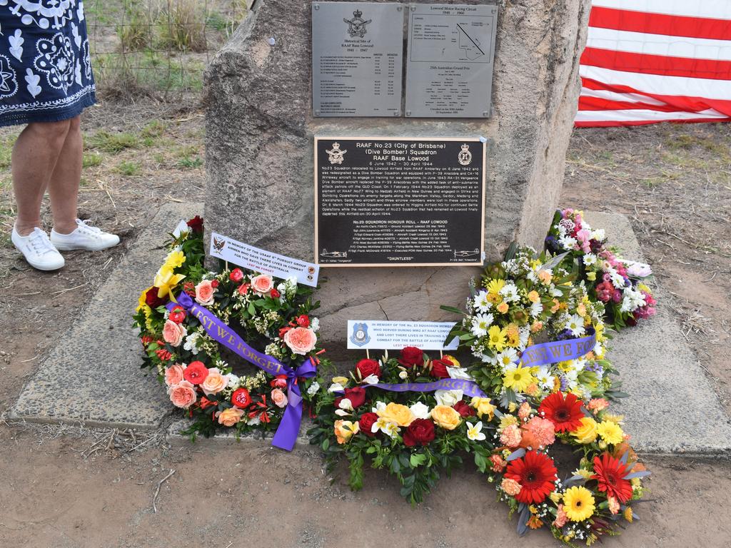 Wreaths were placed at the memorial