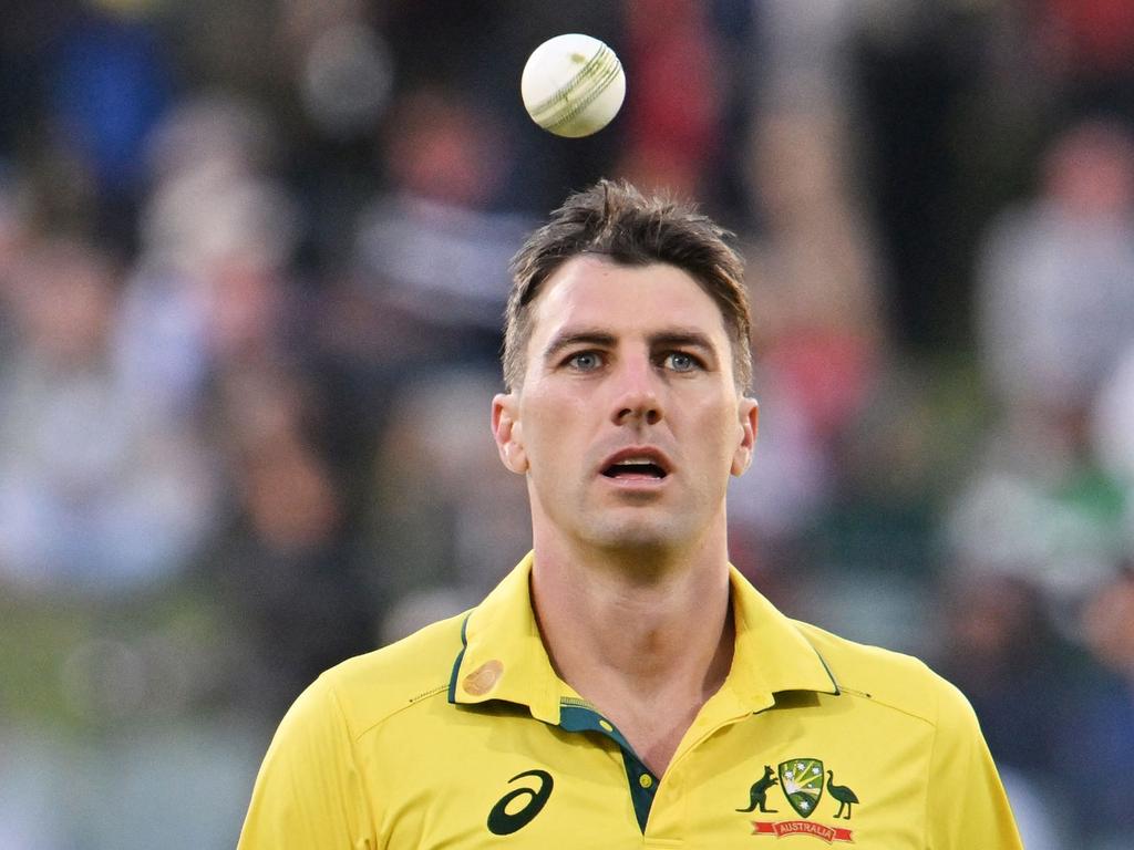 Australia's Pat Cummins prepares to bowl during the one-day international cricket match between Australia and Pakistan at Adelaide Oval on November 8, but it’s the Test series in India Cummins has firmly in his sights. Picture: Brenton Edwards/AFP