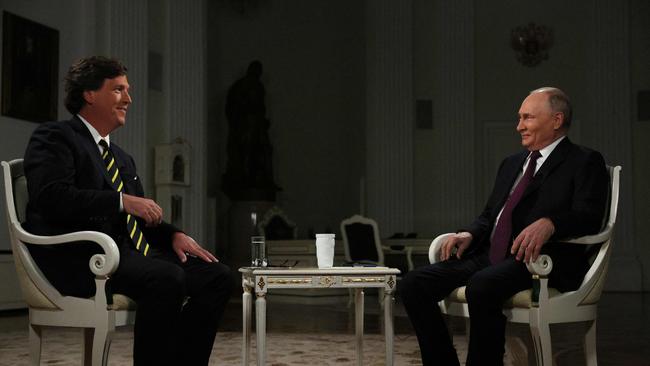 The interview was considered a “grandstanding” for Putin. Picture: Gavriil GRIGOROV/Pool/AFP