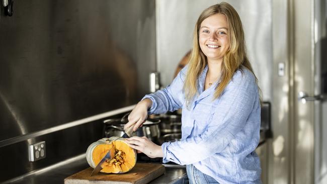 Catching up with Hobart MasterChef contestant Sabina Newton in her home kitchen for a tell-all about her time on the show. Picture Eddie Safarik