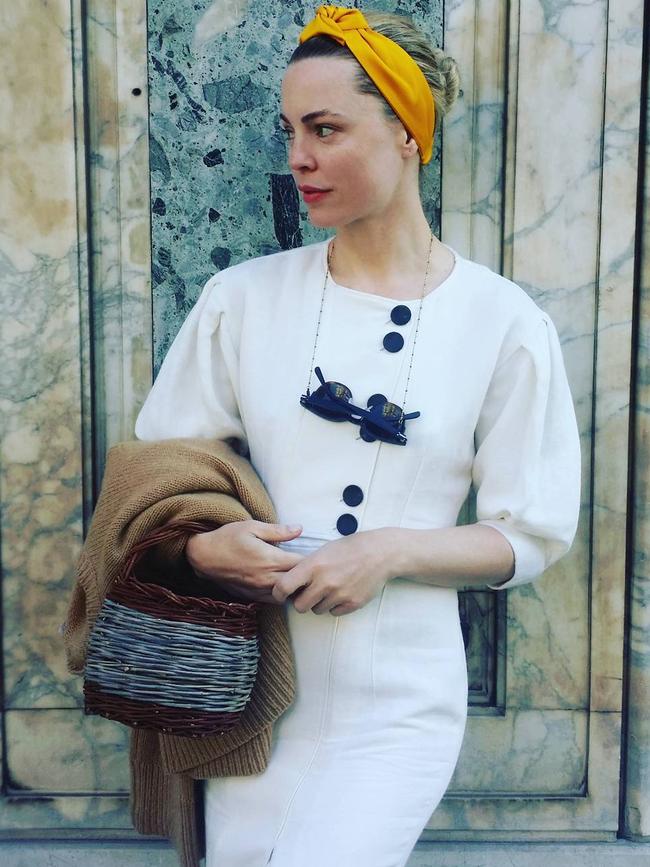 Melissa George puts on a brave face at Café de Flore in Saint Germain, Paris. Picture: Melissa George/Instagram