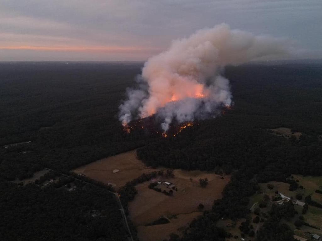 The bushfire in Bullengarook had slowed by Saturday evening. Picture: Gisborne CFA/Facebook