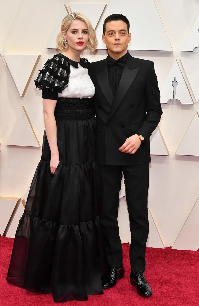 Malek was similarly private about his years-long relationship with ex-girlfriend and former co-star, Lucy Boynton. Picture: Amy Sussman/Getty Images