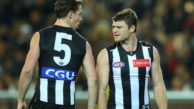 Shaw disagrees with teammate Nick Maxwell in his final year at the Magpies.