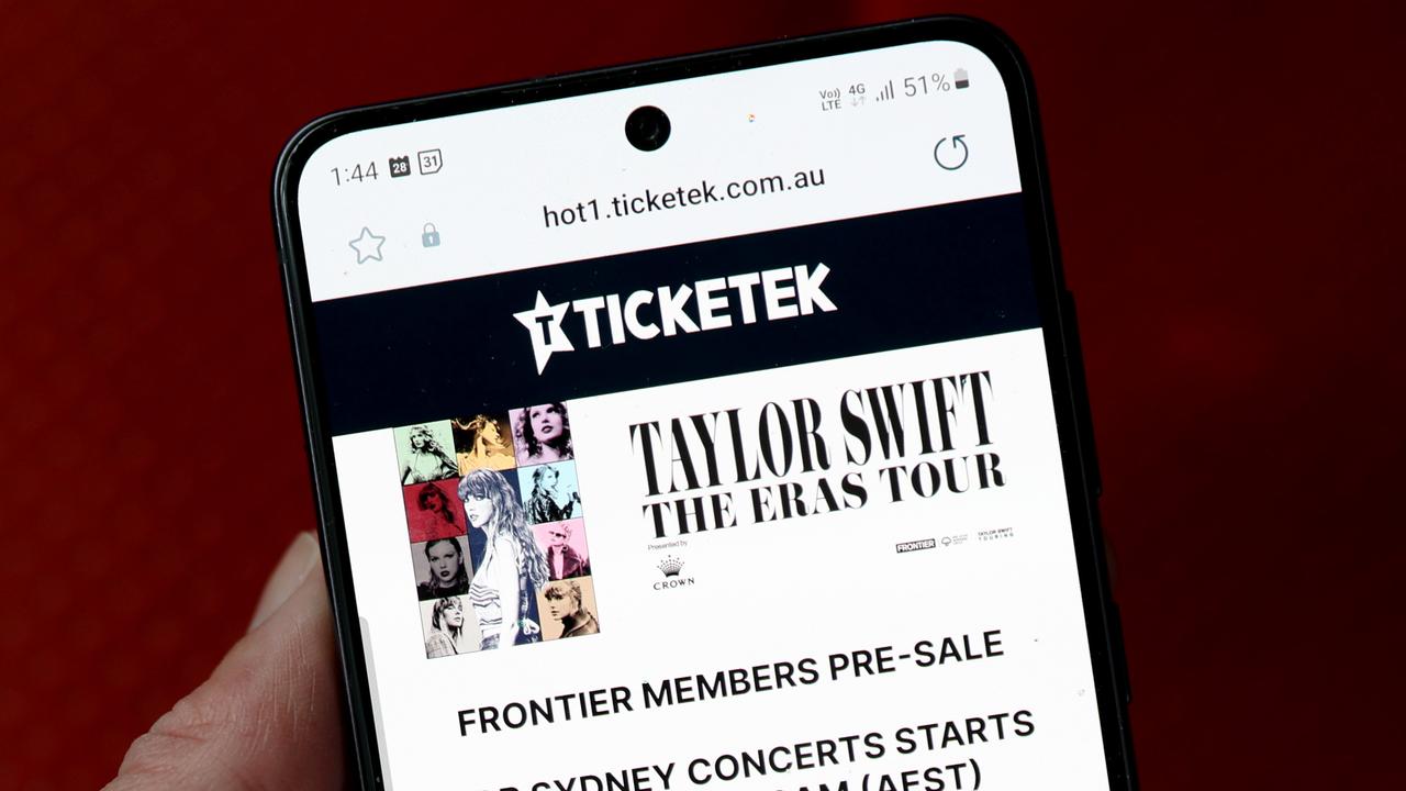 Ticketek crashed when tickets went on sale for Swift’s Eras tour in the US. Picture: NCA NewsWire / Damian Shaw