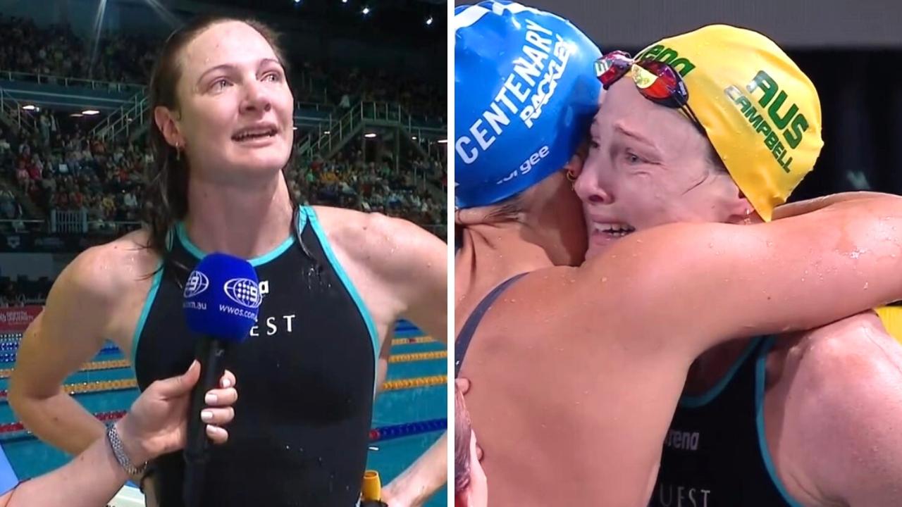 Cate Campbell breaks down after classy act as tears fall