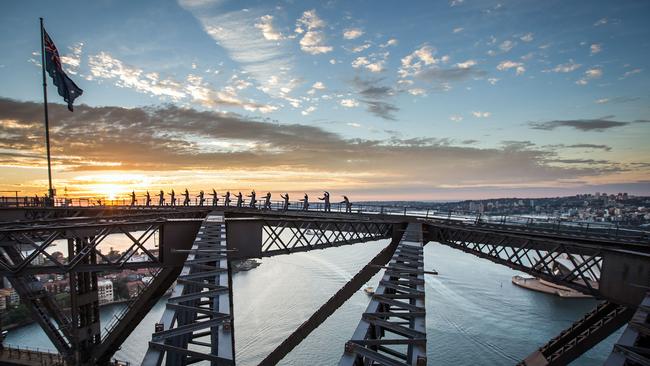 BridgeClimb was ranked No 1 in the top 10 Australian traveller experiences by the TripAdvisor community. Picture: AFP/BridgeClimb