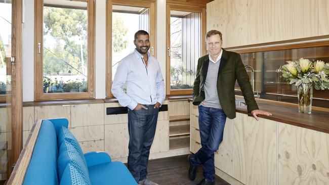 Ralph Alphonso with Grand Designs Australia host Peter Maddison inside the East Melbourne home.