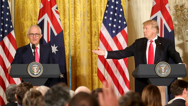 Donald Trump says relations between Australia and the US are ‘stronger now than ever before’. Picture: Nathan Edwards