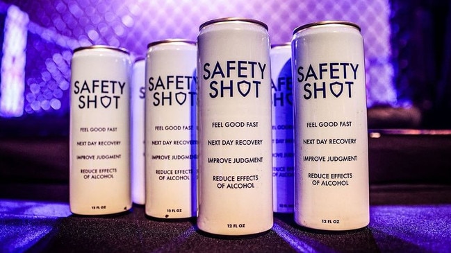 Safety Shot announced plans to distribute a concentrated version to hospitals and paramedics to prevent alcohol poisoning deaths. Picture: Instagram