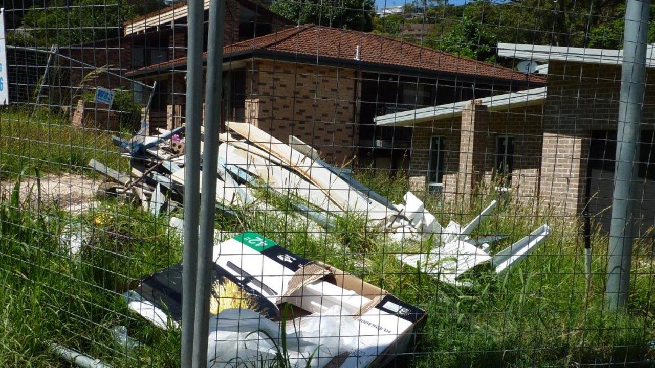 Building supplies and rubbish was left on site as the property was left unfinished. Picture: Supplied