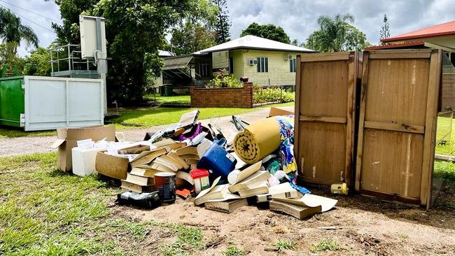 Ingham is still continuing to count the cost of the Hinchinbrook flood disaster, including owners of this property in Davidson Street on Wednesday. Picture: Cameron Bates