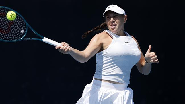 Amanda Anisimova progressed past Maria Lourdes Carle in the opening round. Picture: Daniel Pockett/Getty Images