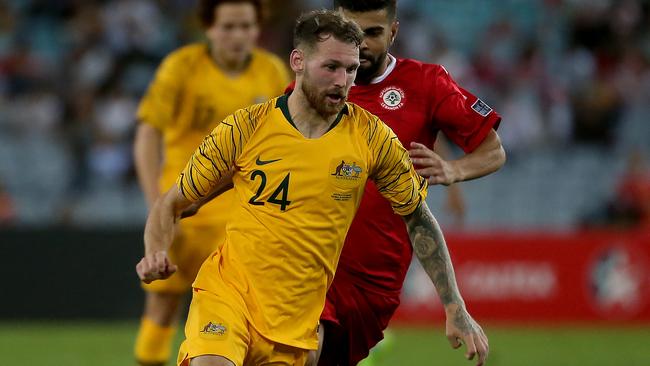 The Socceroos will be looking to a range of players, including Martin Boyle, to score the goals at the Asian Cup. Picture: Toby Zerna