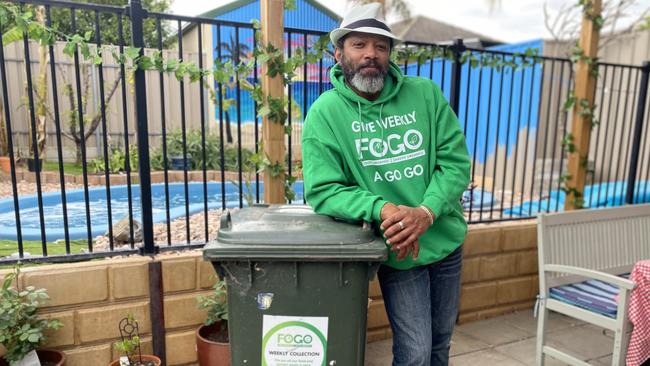 FOGO champion Kaleo Selah of Seacliff at home with his green bin.