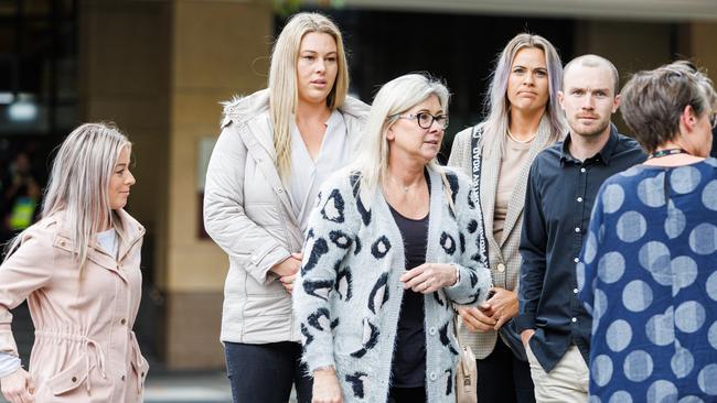 Friends and supporters of Ms Claridge outside the County Court in April Picture NCA NewsWire / Aaron Francis