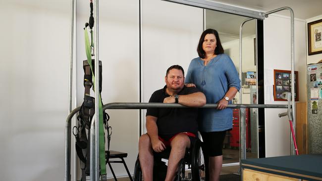 Brad Wszola said he feels like people with disabilities are “pushed into a corner” after his ordeal at Darwin International Airport. Picture: Brendan Radke