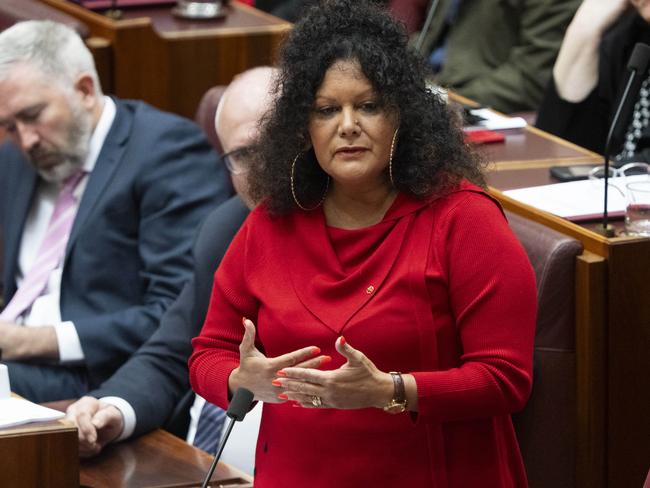 Malarndirri McCarthy during the debate today. Picture: NCA NewsWire / Martin Ollman