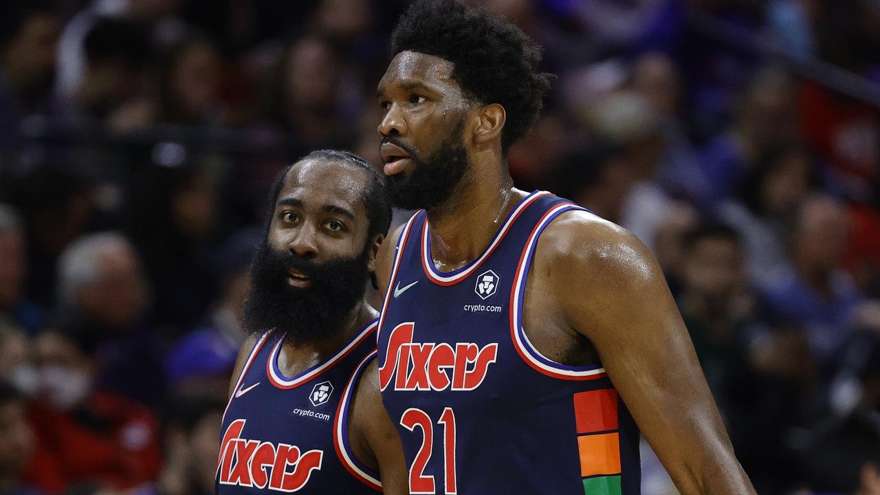 James Harden and Joel Embiid are under huge pressure to perform for Philly. (Photo by Tim Nwachukwu/Getty Images)