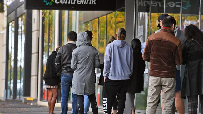 The real jobless rate, shown by Roy Morgan Research polling, is over 25 per cent. Picture: AFP