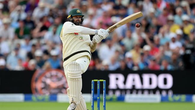 Nathan Lyon urged himself to not ‘think like a batter’, but still played some masterful strokes. Picture: Getty