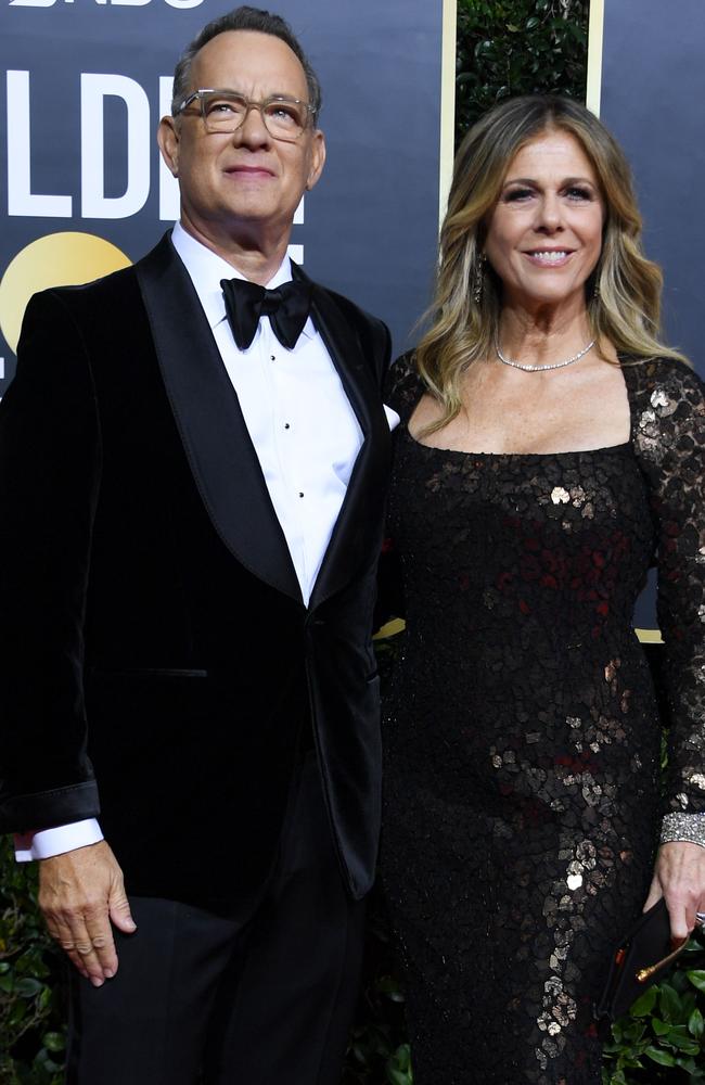 US actor Tom Hanks and wife Rita Wilson. Picture: VALERIE MACON / AFP