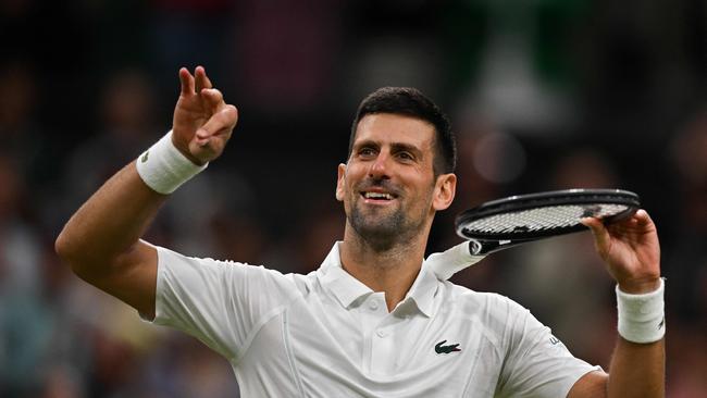 Serbia's Novak Djokovic celebrates. Picture: AFP