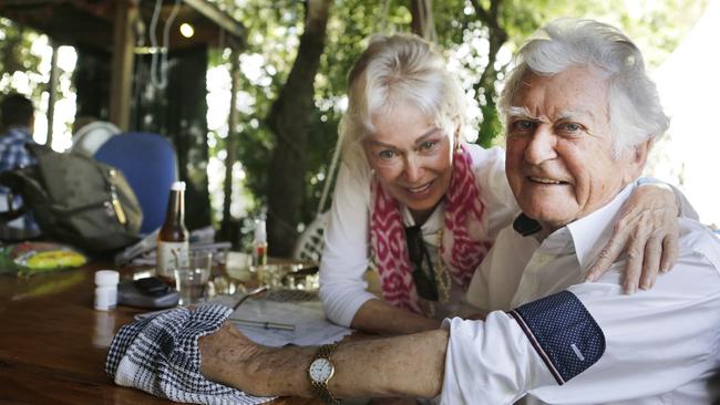 Bob and Blanche d'Alpuget backstage at Woodfordia festival in December. Picture: Megan Slade/AAP